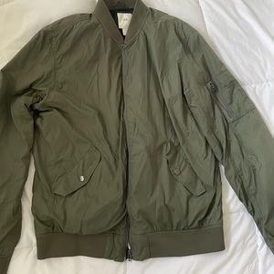 Mens h&m green bomber jacket